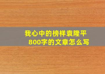 我心中的榜样袁隆平800字的文章怎么写