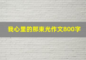 我心里的那束光作文800字