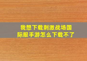 我想下载刺激战场国际服手游怎么下载不了