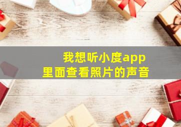 我想听小度app里面查看照片的声音