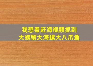 我想看赶海视频抓到大螃蟹大海螺大八爪鱼