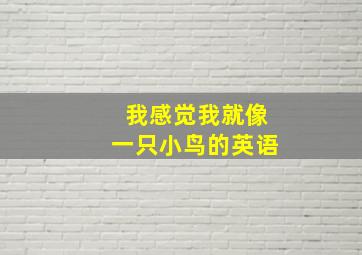 我感觉我就像一只小鸟的英语