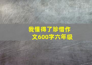 我懂得了珍惜作文600字六年级