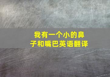 我有一个小的鼻子和嘴巴英语翻译