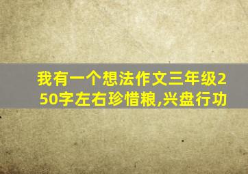 我有一个想法作文三年级250字左右珍惜粮,兴盘行功