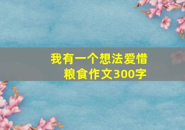 我有一个想法爱惜粮食作文300字