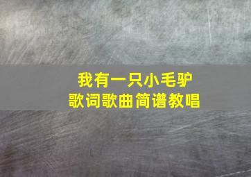 我有一只小毛驴歌词歌曲简谱教唱