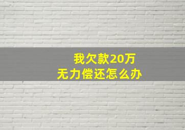 我欠款20万无力偿还怎么办