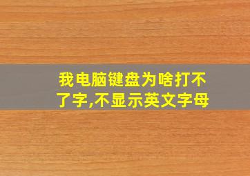 我电脑键盘为啥打不了字,不显示英文字母