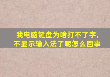 我电脑键盘为啥打不了字,不显示输入法了呢怎么回事