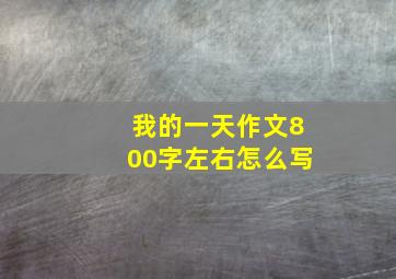 我的一天作文800字左右怎么写