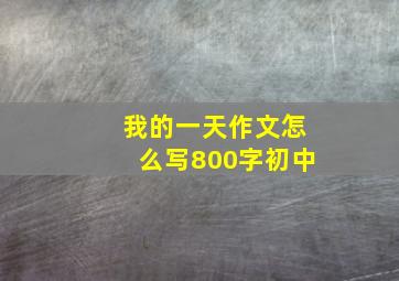 我的一天作文怎么写800字初中