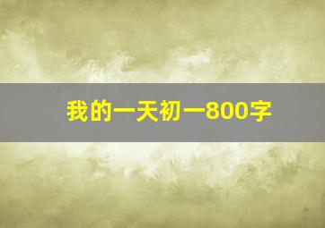 我的一天初一800字