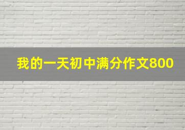 我的一天初中满分作文800