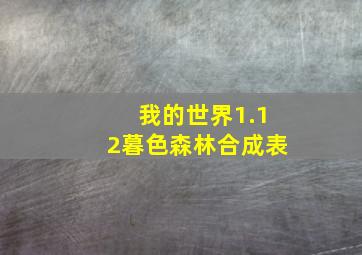 我的世界1.12暮色森林合成表