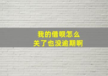 我的借呗怎么关了也没逾期啊