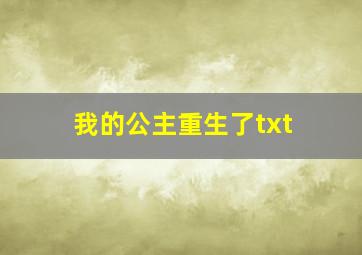 我的公主重生了txt