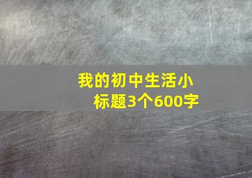 我的初中生活小标题3个600字