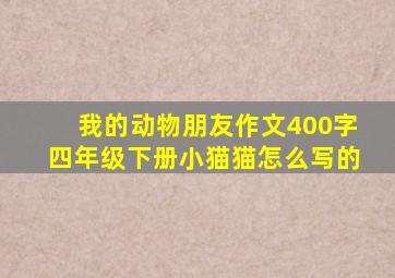 我的动物朋友作文400字四年级下册小猫猫怎么写的