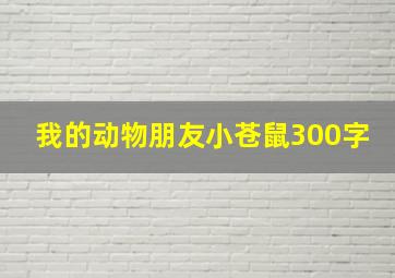 我的动物朋友小苍鼠300字