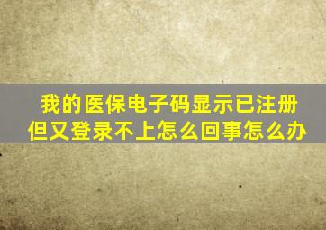 我的医保电子码显示已注册但又登录不上怎么回事怎么办