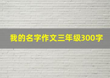 我的名字作文三年级300字