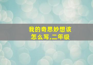 我的奇思妙想该怎么写,二年级