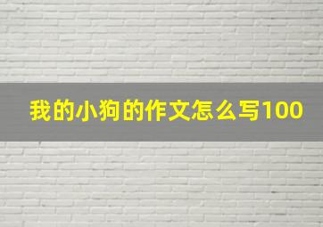 我的小狗的作文怎么写100