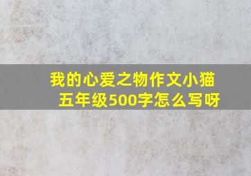 我的心爱之物作文小猫五年级500字怎么写呀