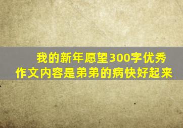 我的新年愿望300字优秀作文内容是弟弟的病快好起来