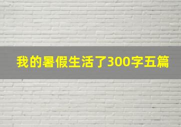 我的暑假生活了300字五篇