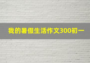 我的暑假生活作文300初一