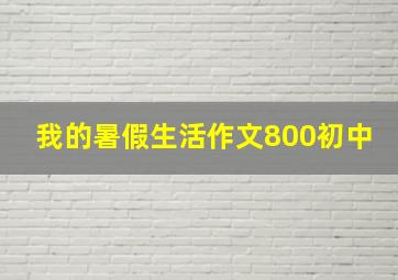 我的暑假生活作文800初中