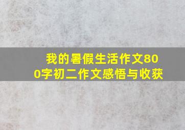 我的暑假生活作文800字初二作文感悟与收获