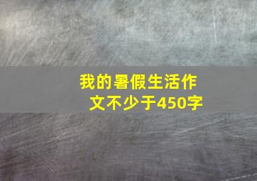 我的暑假生活作文不少于450字