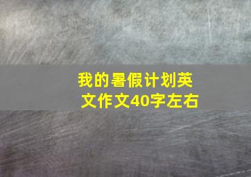 我的暑假计划英文作文40字左右