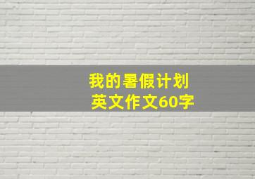 我的暑假计划英文作文60字