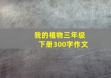 我的植物三年级下册300字作文