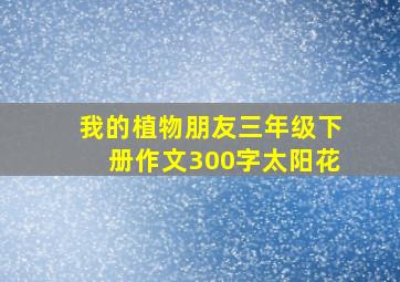 我的植物朋友三年级下册作文300字太阳花