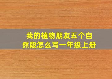 我的植物朋友五个自然段怎么写一年级上册