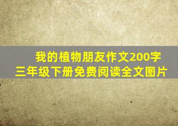 我的植物朋友作文200字三年级下册免费阅读全文图片