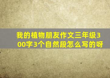 我的植物朋友作文三年级300字3个自然段怎么写的呀