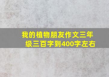 我的植物朋友作文三年级三百字到400字左右