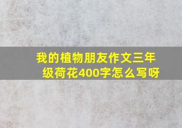 我的植物朋友作文三年级荷花400字怎么写呀