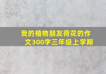 我的植物朋友荷花的作文300字三年级上学期