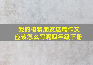 我的植物朋友这篇作文应该怎么写呢四年级下册