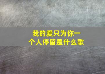 我的爱只为你一个人停留是什么歌