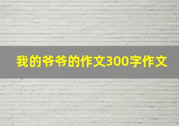 我的爷爷的作文300字作文