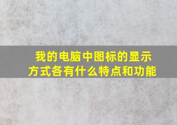 我的电脑中图标的显示方式各有什么特点和功能