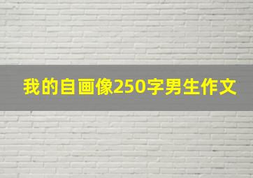 我的自画像250字男生作文